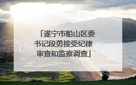 遂宁市船山区委书记段勇接受纪律审查和监察调查