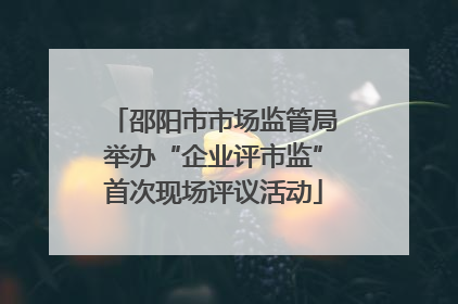 邵阳市市场监管局举办“企业评市监”首次现场评议活动