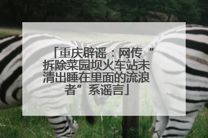 重庆辟谣：网传“拆除菜园坝火车站未清出睡在里面的流浪者”系谣言