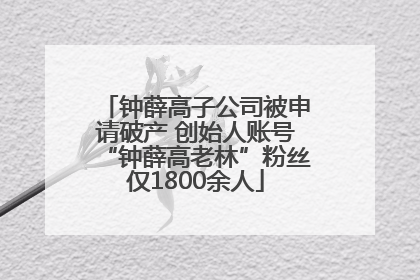 钟薛高子公司被申请破产 创始人账号“钟薛高老林”粉丝仅1800余人