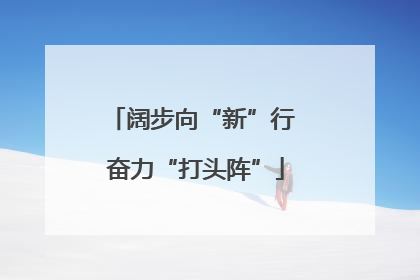 阔步向“新”行 奋力“打头阵”