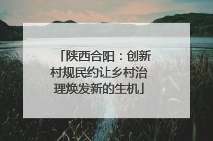 陕西合阳：创新村规民约让乡村治理焕发新的生机