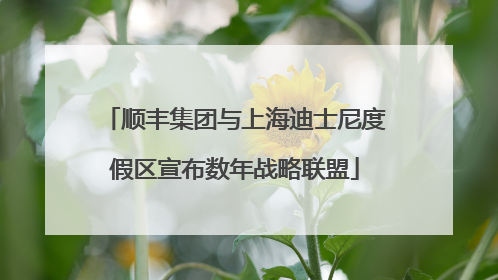 顺丰集团与上海迪士尼度假区宣布数年战略联盟
