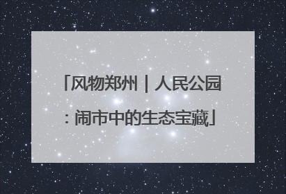 风物郑州｜人民公园：闹市中的生态宝藏