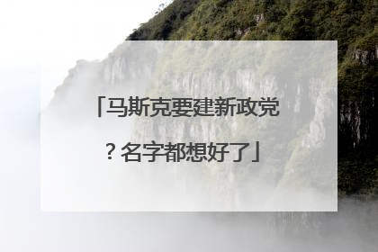 马斯克要建新政党？名字都想好了