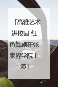 高雅艺术进校园 红色舞剧在张家界学院上演