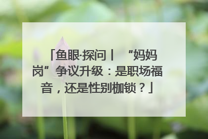 鱼眼·探问丨 “妈妈岗”争议升级：是职场福音，还是性别枷锁？