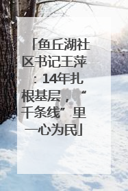 鱼丘湖社区书记王萍：14年扎根基层，“千条线”里一心为民