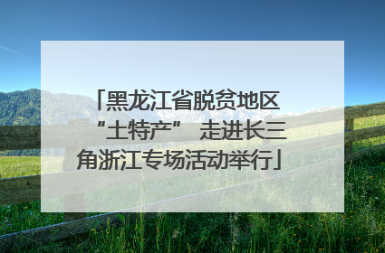 黑龙江省脱贫地区 “土特产” 走进长三角浙江专场活动举行