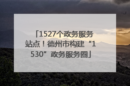1527个政务服务站点！德州市构建“1530”政务服务圈