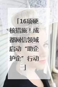 16项硬核措施！成都网信领域启动“助企护企”行动