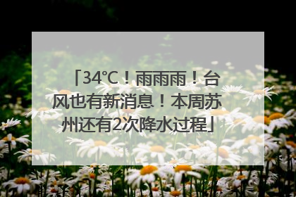 34℃！雨雨雨！台风也有新消息！本周苏州还有2次降水过程