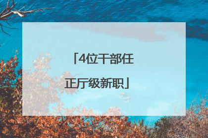 4位干部任正厅级新职