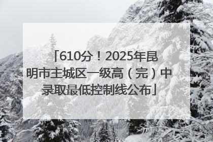 610分！2025年昆明市主城区一级高（完）中录取最低控制线公布
